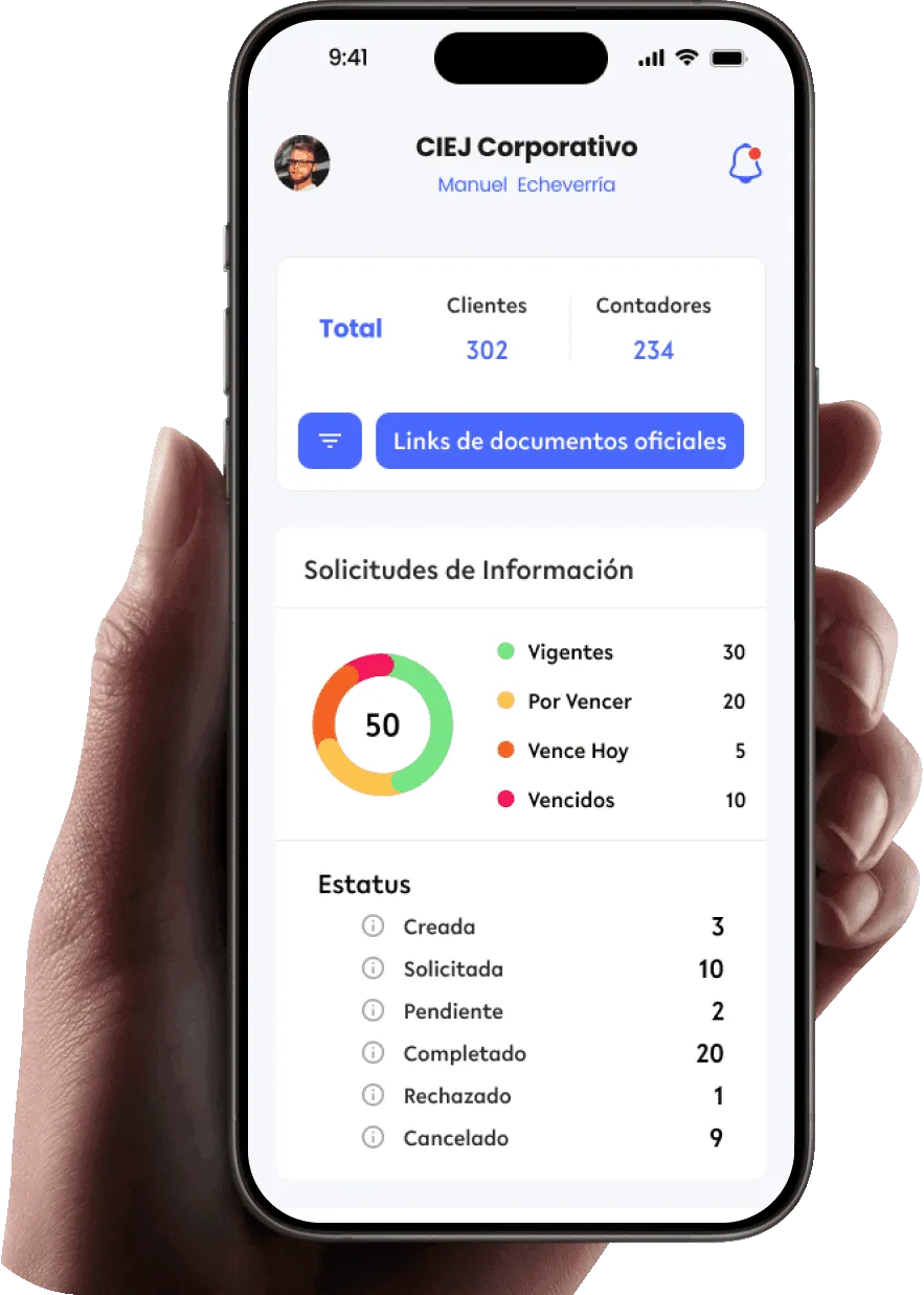 Portal del contribuyente en Quickex — expediente y pendientes de un RFC